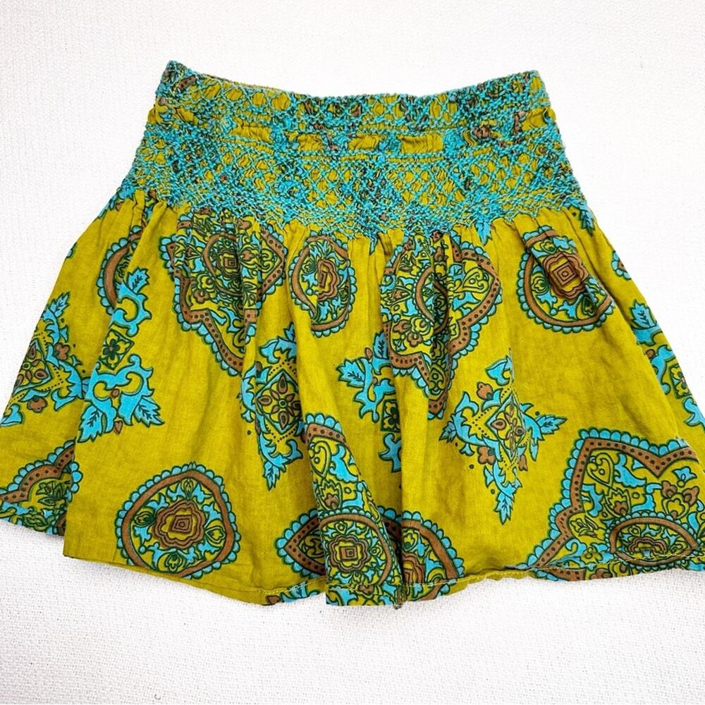 Peek printed smocked skirt